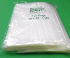 100 Reloc Zippit 10×12 4mil Bags Reclosable Heavy Duty Clear Bag Plastic 10 x12″