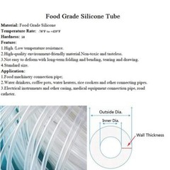 Silicone Tubing 3mm 1/8″ Id X 5mm Od Food Grade Hightemperature Pure Silicone
