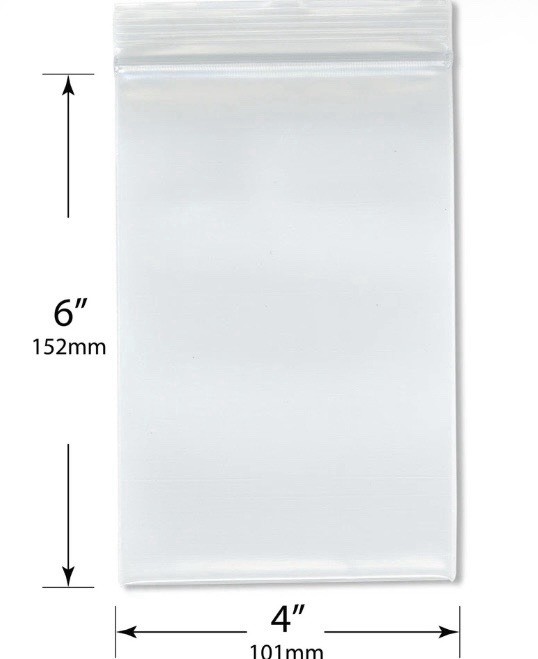 1000 4″ x 6″, 8 Mil Extra Thick Heavy Duty Zipper Reclosable Plastic Bags