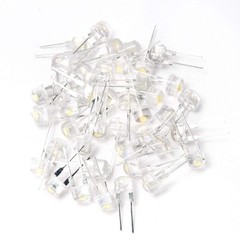 CHANZON 50 pcs 8mm White LED Diode 50 Count (Pack of 1), A) (50pcs)