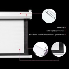 92″ 16:9 3D HD Foldable Electric Motorized Projector Screen Home Theater+ Remote