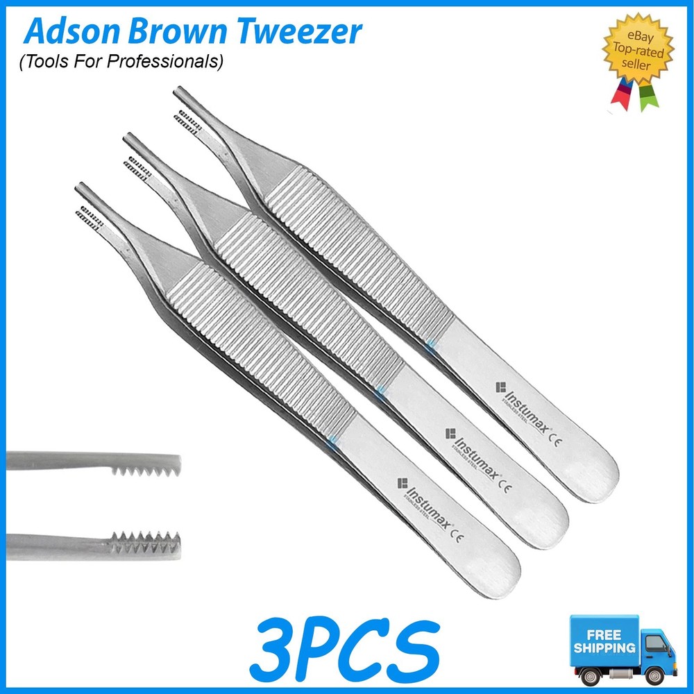 Adson Brown Straight Thumb Forceps Dental Surgical Tissue Tweezers
