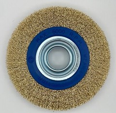 6″ INCH ROUND BRASS WIRE BRUSH WHEEL FOR BENCH GRINDER | RUST/PAINT REMOVAL 1Pc