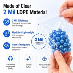 Small Plastic Bags, 300 PCS Mini Baggies 3 300pcs(2×2 2×3 3x4in), clear
