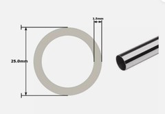 Stainless Steel Round Pipe / Tube 304 GRADE OD =25mm Wall=1.5mm 300mm Long