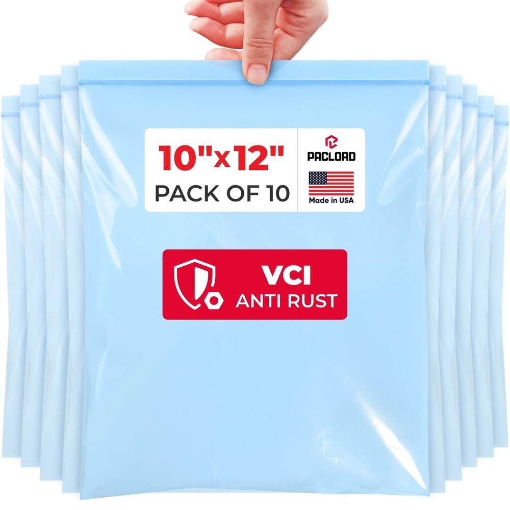 VCI Reclosable Poly Bags 10″ x 12″, Pack of 10-4 mil Heavy Duty VCI Anti-Corr…