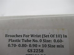 10 Pc Cutting Broach Set For Wrist Watches 0.6mm to 0.90mm