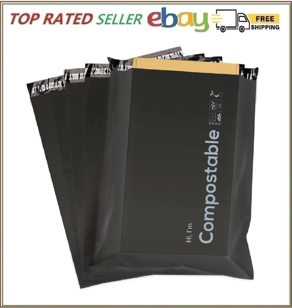 10×13 inch Biodegradable Shipping Bags,50 Count Compostable Poly Mailers with Ec