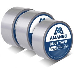 3Pack Duct Tape Heavy Duty Waterproof Silver, 66 Yards x 1.88 Inch Total Stro…