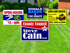 2 Pack – Custom Yard Signs-18×24-Full Color Design-Double Sided-Stakes Optional
