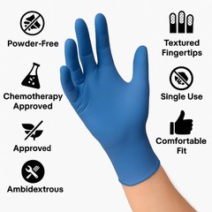 Kirkland Signature Nitrile Exam Powder-Free Exam Gloves – LARGE – 200 Count