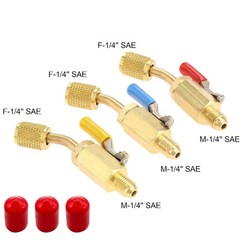 3PCS Brass Air Conditioning Shut Valve Accessories Part For AC Charging Hoses