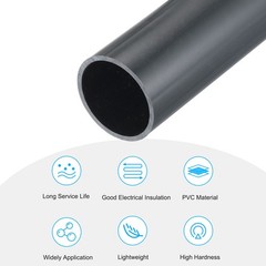 Rigid Round Pipe 34.2mm ID 38mm OD 350mm Dark Grey High Impact
