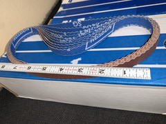 100 each sanding belts new NORTON USA 180 grit scallop edge 24″ x 5/8″ P180