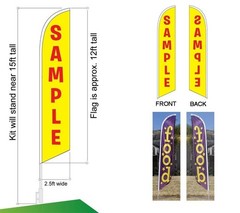 Hand Car Wash Advertising Feather Banner Swooper Flag Sign with Flag Pole Kit…