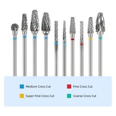 AZDENT Dental Lab Polishing Bur Drills Tungsten Steel Carbide Cutter Burs 2.35MM