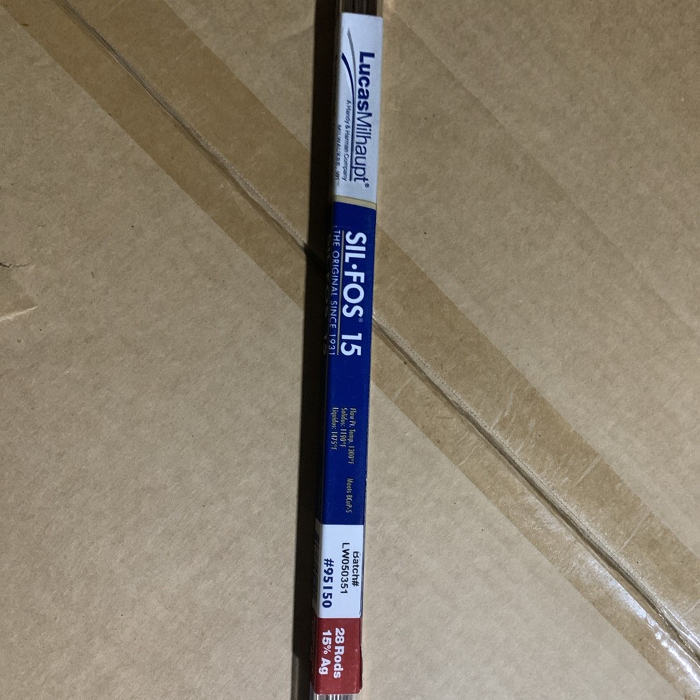 28 rods Lucas Milhaupt Sil-Fos 15 15% Silver Brazing Alloy Rods HVAC Grade 1LB