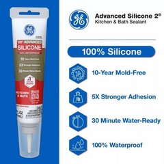 GE Advanced Silicone Caulk for Kitchen & Bathroom – 100% Waterproof Silicone Sea