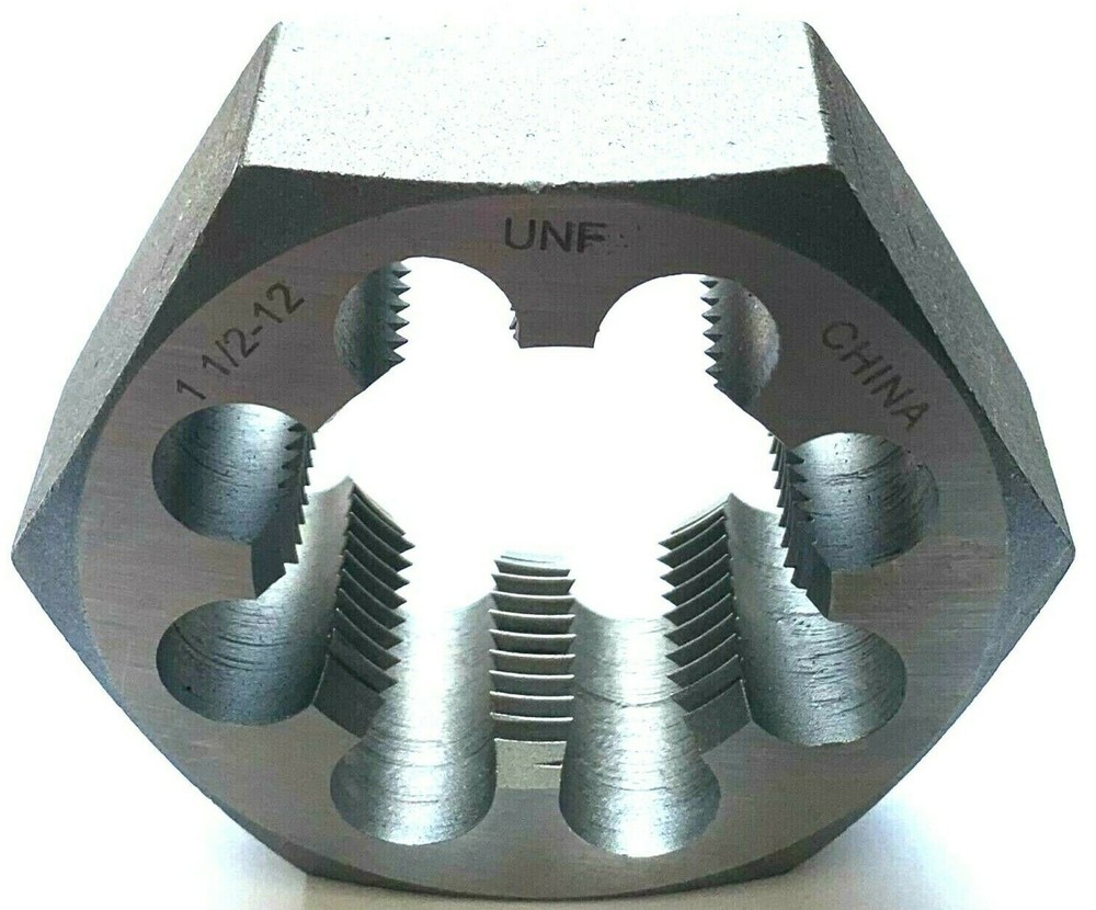 1-1/2-12 UNF CARBON STEEL HEX RETHREADING DIE – NEW!