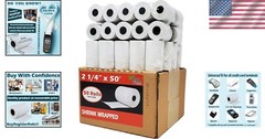 Thermal Paper Rolls – 50 Pack 2 1/4″ x 50′ BPA Free, Recyclable & Glossy Finish