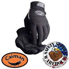 Caiman 1932 Black Synthetic Leather Mechanics Glove
