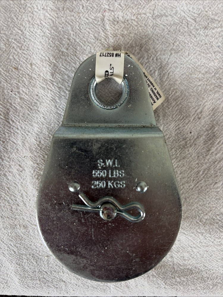 One Single Pulley Fixed Eye 2 1/2 Inches New Rated for 550 LBS Load Capacity
