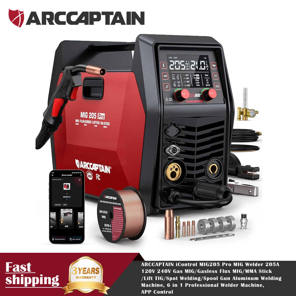 ARCCAPTAIN iControl MIG205 Pro MIG Welder 205A 6 in 1 Welder Machine APP Control