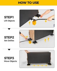 Furniture Dolly, Furniture Movers with 5 Wheels,Carbon Steel Panel Heavy Duty Do