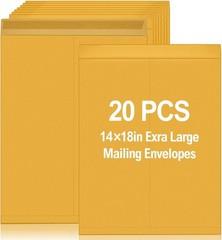 20 Pcs 14″ x 18″ Extra Large Mailing Envelopes 32lb with Gummed Flaps, Catalo…
