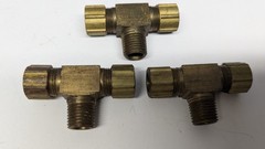 (3) Weatherhead Brass 3/8″ Tube by 1/4″ npt Branch Tee Polyline Fitting, 72×6