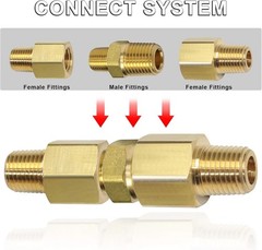 Heavy Brass Pipe Nipples 1/4 NPT x 1/8 NPT – Set of 4 Durable Connectors