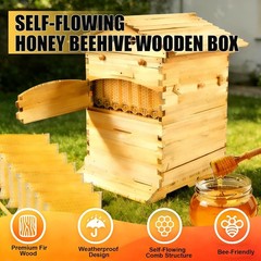 2-in-1 Auto Seedding Beehive Starter Kit Wooden Auto Honey Hive + 7 Auto Frames