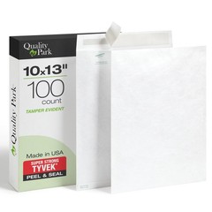 Quality Park Tyvek Envelopes, 100 Pack, Large 10 x 13 Mailers, 10 X 13, White