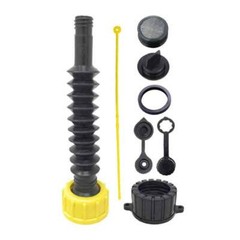 FLEXIBLE REPLACEMENT GAS SPOUT WITH 2 SCREW COLLAR CAPS – FITS