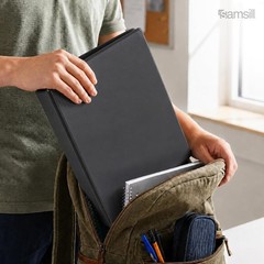 Sleek Black 1.5” 3 Ring Binder – 325 Sheets, Eco-Friendly, Clear View Finish