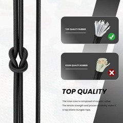 Bungee Cord 1/8in x 50ft Elastic Shock Cord 100% Stretch Elastic Bungee Rope …