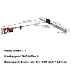 21V Cordless Concrete Vibrator Surface Power Trowel Electric Wet Cement Screed