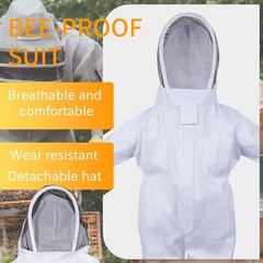Beekeeping Suit L Full Body Coverall Beekeeper Outfit Jacket with Veil Unisex