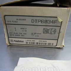 Appleton DTP6034F Pin & Sleeve Aluminum Plug 600VAC 60A 3W 4P 5HP