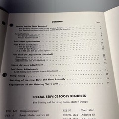 International Harvester Supplement Farmall Fuel System Diesel D-236 D-282 D-301