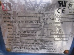 HANBELL RC2-300B ZD6R2.6HO SEMI-HERMETIC SCREW COMPRESSOR 460V 192A 28kg/cm2G