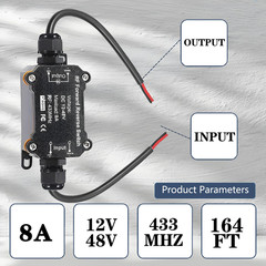 Forward Reverse Remote Control Switch,Dc12V-48V-8A Wireless Relay,164Ft Range