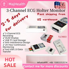 3 Channel ECG/EKG Holter Recorder Monitor-Heart Rhythm Event Recorder for 24hr