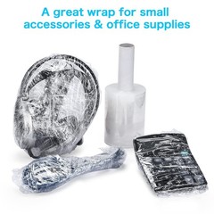 Mini Clear Stretch Wrap Film 5″ x 1000ft, 80 Gauge Thick, Self-Adhering for Movi
