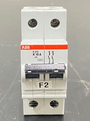 ABB S272 K10A 2 Pole Miniture Circuit Breaker, 277/480 Vac