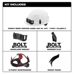 Black Vented Hard Hat – Type 1 Class C, 4-Point Ratcheting Suspension