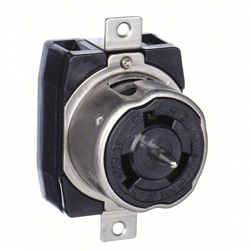 Leviton CS8169 50 Amp 480V 3Phase 3P 4W Non-NEMA Locking Flush Mount Receptacle