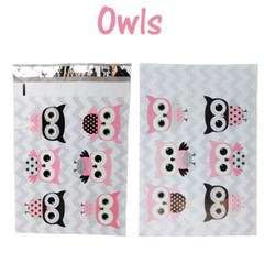 10×13″ Designer Owls, Cat’s Poly Mailers Combo Pack, Quality Shipping Envelopes!