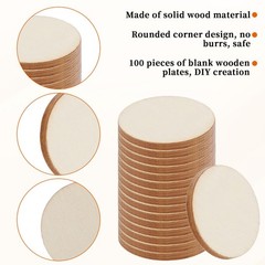 Giantree 100 Pcs 1 Inch Unfinished Wood Circle Disc, Round Blank Wooden…