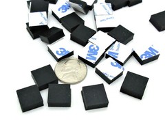 1/2″ Square x 3/16″ Peel & Stick Silicone Rubber Feet Audio Repair Pads 25 Pack